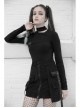 Steam Punk Female Black Zipper Strap High Waist Short Skirt