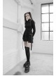 Steam Punk Female Black Zipper Strap High Waist Short Skirt