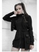 Steam Punk Female Black Zipper Strap High Waist Short Skirt
