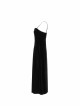 Steam Punk Female Black Velvet High Waist Binding Strap Dress