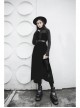 Steam Punk Female Black Velvet High Waist Binding Strap Dress