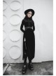 Steam Punk Female Black Velvet High Waist Binding Strap Dress