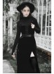 Steam Punk Female Black Velvet High Waist Binding Strap Dress