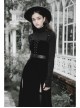 Steam Punk Female Black Velvet High Waist Binding Strap Dress