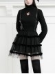 Steam Punk Female Black Mesh STitching Strap High Waist Dress