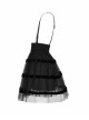 Steam Punk Female Black Mesh STitching Strap High Waist Dress