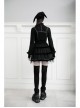 Steam Punk Female Black Mesh STitching Strap High Waist Dress