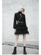 Steam Punk Female Black Mesh STitching Strap High Waist Dress