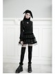 Steam Punk Female Black Mesh STitching Strap High Waist Dress