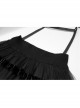 Steam Punk Female Black Mesh STitching Strap High Waist Dress