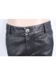 Men Metal Zipper Decoration Metal Buckle Leg Loop Black And Silver Hand-Rubbed Leather Trousers