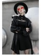 Steam Punk Female Black Hollow High Waist Long Sleeve Dress
