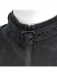 Hasp Collar Off-Shoulder Ribbon Black Punk Irregular Floral Pattern Stretch Knitted Coat