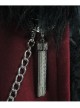 Fur Collar Side Metal Chain Metal Tassels Decoration Wine Red Gothic Cloak