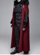 Fur Collar Side Metal Chain Metal Tassels Decoration Wine Red Gothic Cloak