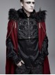 Fur Collar Side Metal Chain Metal Tassels Decoration Wine Red Gothic Cloak