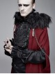 Fur Collar Side Metal Chain Metal Tassels Decoration Wine Red Gothic Cloak