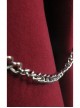 Fur Collar Side Metal Chain Metal Tassels Decoration Wine Red Gothic Cloak