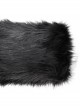 Big Fur Collar Metal Buckle Leather Hasp Cuff Black Gothic Maxi Coat