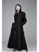 Big Fur Collar Metal Buckle Leather Hasp Cuff Black Gothic Maxi Coat