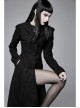 Big Fur Collar Metal Buckle Leather Hasp Cuff Black Gothic Maxi Coat