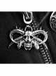 Fur Collar Shoulder Leather Hasp Front Metal Button Black Punk Double-Sided Wool Coat