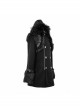 Fur Collar Shoulder Leather Hasp Front Metal Button Black Punk Double-Sided Wool Coat