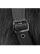Fur Collar Shoulder Leather Hasp Front Metal Button Black Punk Double-Sided Wool Coat