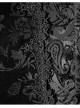 Men High Collar Front Chest Lace Frill Metal Retro Button Flare Cuff Black Gothic Jacquard Velvet Coat