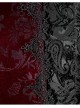 Men High Collar Front Chest Lace Frill Metal Retro Button Flare Cuff Wine Red Gothic Jacquard Velvet Coat