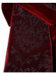 Stand-Up Collar Waist Hand Embroidered Cross Rivet Wine Red Gothic Weft Velveteen Coat
