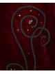Stand-Up Collar Waist Hand Embroidered Cross Rivet Wine Red Gothic Weft Velveteen Coat