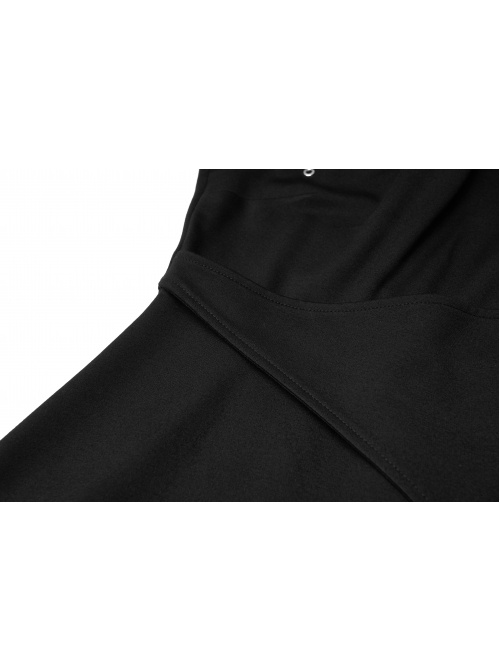 Steam Punk Female Casual Black High Waist Metal Buckle Elastic Dress