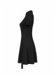 Steam Punk Female Casual Black High Waist Metal Buckle Elastic Dress