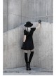 Steam Punk Female Casual Black High Waist Metal Buckle Elastic Dress