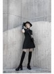 Steam Punk Female Casual Black High Waist Metal Buckle Elastic Dress