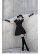 Steam Punk Female Casual Black High Waist Metal Buckle Elastic Dress