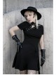 Steam Punk Female Casual Black High Waist Metal Buckle Elastic Dress