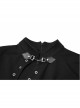 Steam Punk Female Casual Black High Waist Metal Buckle Elastic Dress