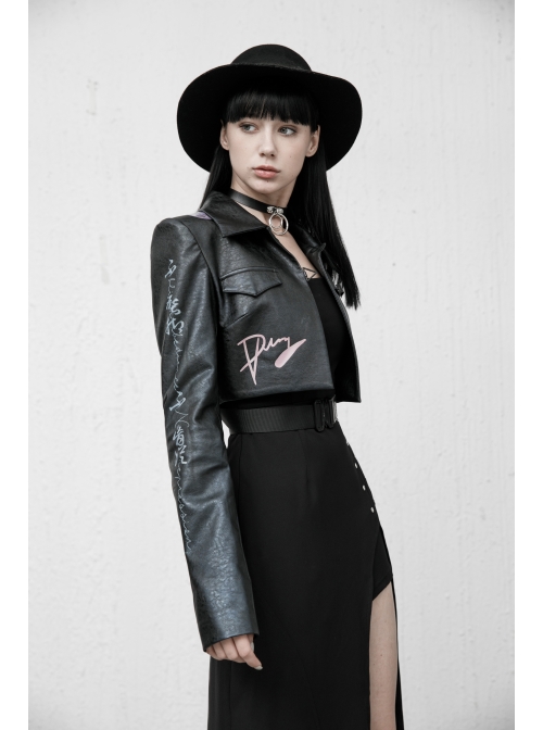 Steam Punk Female Black Belted Strap Detachable Collar Long Dress