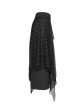 Steam Punk Female Black Fishnet Mesh Stitching Irregular Hem Long Skirt