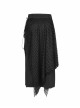 Steam Punk Female Black Fishnet Mesh Stitching Irregular Hem Long Skirt