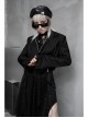 Steam Punk Female Black Fishnet Mesh Stitching Irregular Hem Long Skirt