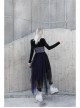 Steam Punk Female Casual Loose Dark Mesh Stitching Long Skirt