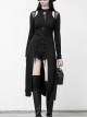 Steam Punk Female Black Mesh Stitching Buckle Split Dress