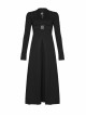 Steam Punk Female Black Mesh Stitching Buckle Split Dress