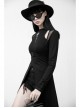 Steam Punk Female Black Mesh Stitching Buckle Split Dress