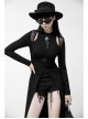 Steam Punk Female Black Mesh Stitching Buckle Split Dress