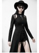 Steam Punk Female Black Mesh Stitching Buckle Split Dress