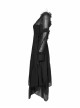 Steam Punk Female Black Elegant Chiffon Lace Stitching High Waist Dress